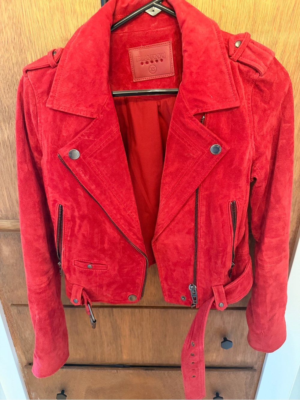 Blank NYC Suede Biker Jacket - Red Women’s XS